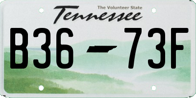 TN license plate B3673F