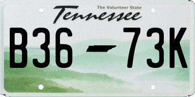 TN license plate B3673K