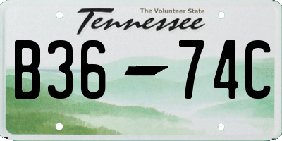 TN license plate B3674C