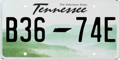 TN license plate B3674E