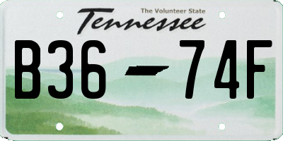 TN license plate B3674F