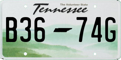 TN license plate B3674G