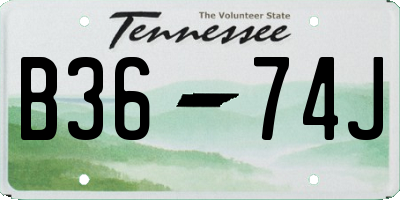 TN license plate B3674J