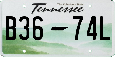 TN license plate B3674L