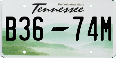 TN license plate B3674M