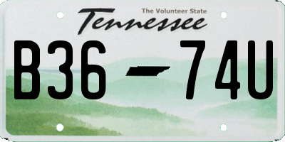 TN license plate B3674U