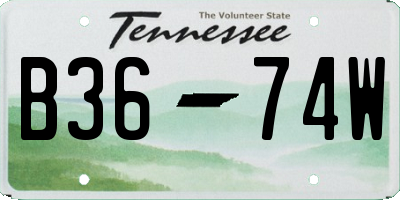 TN license plate B3674W
