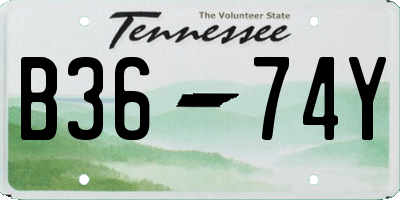 TN license plate B3674Y