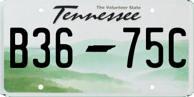 TN license plate B3675C