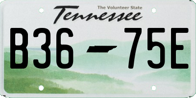 TN license plate B3675E