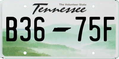 TN license plate B3675F