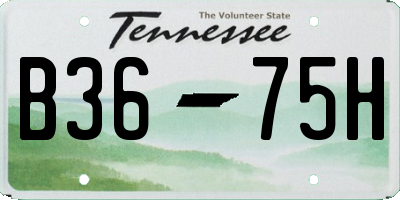 TN license plate B3675H