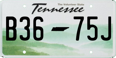 TN license plate B3675J