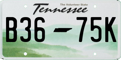 TN license plate B3675K