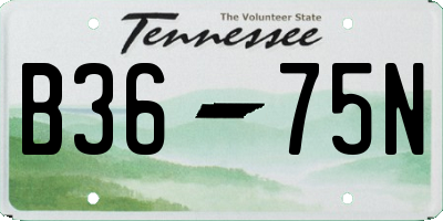 TN license plate B3675N
