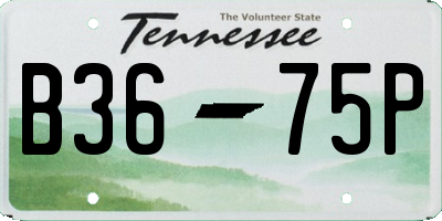 TN license plate B3675P