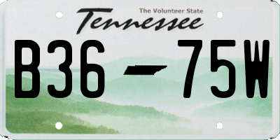 TN license plate B3675W