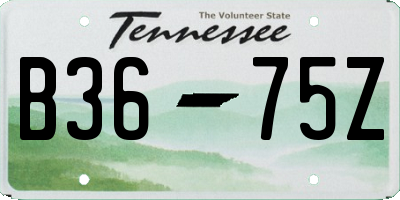 TN license plate B3675Z
