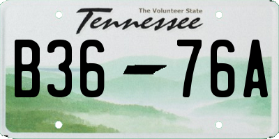 TN license plate B3676A