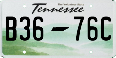 TN license plate B3676C