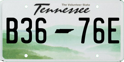 TN license plate B3676E