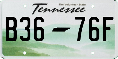 TN license plate B3676F