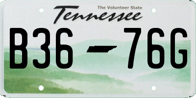 TN license plate B3676G