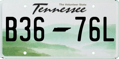 TN license plate B3676L
