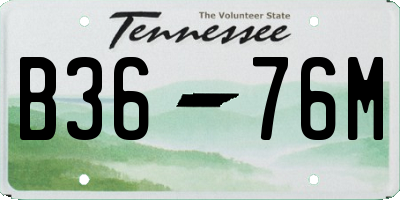 TN license plate B3676M