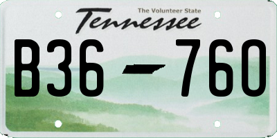 TN license plate B3676O