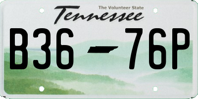 TN license plate B3676P