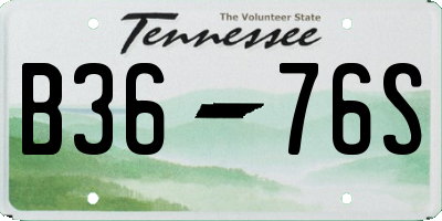 TN license plate B3676S