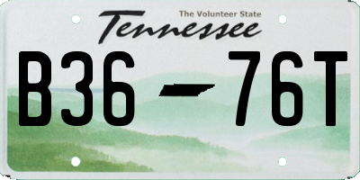 TN license plate B3676T