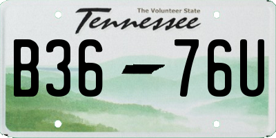 TN license plate B3676U