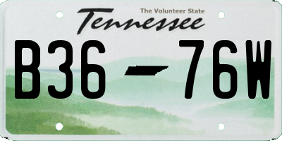 TN license plate B3676W