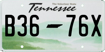 TN license plate B3676X