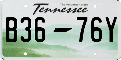 TN license plate B3676Y