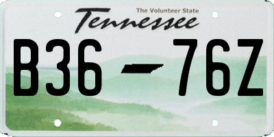 TN license plate B3676Z