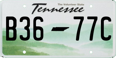 TN license plate B3677C