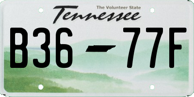 TN license plate B3677F