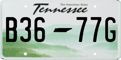 TN license plate B3677G