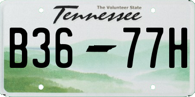 TN license plate B3677H