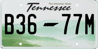 TN license plate B3677M