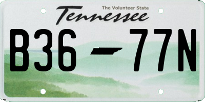 TN license plate B3677N