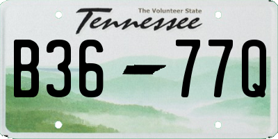 TN license plate B3677Q