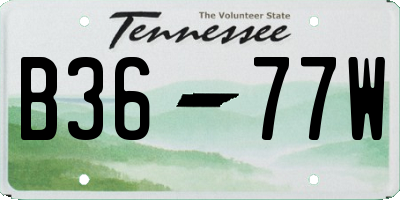 TN license plate B3677W