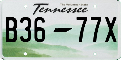 TN license plate B3677X
