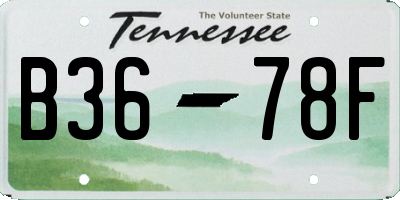 TN license plate B3678F