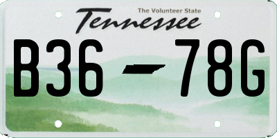 TN license plate B3678G