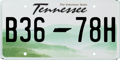 TN license plate B3678H